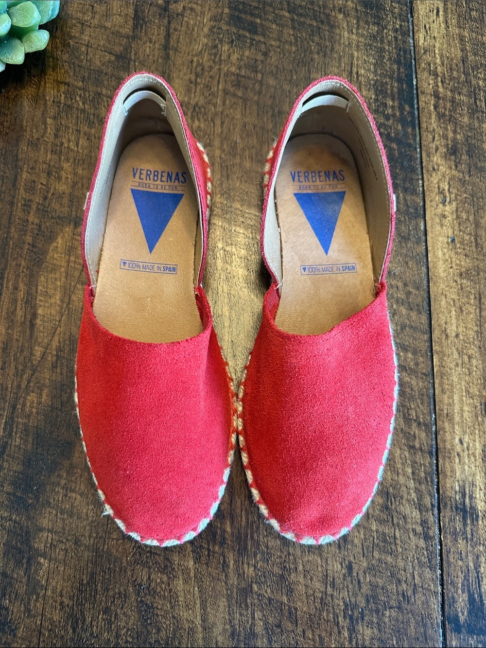 Verbenas | Carmen Red Suede Espadrille Flats - Made in Spain, Size 38 - Picture 3 of 12